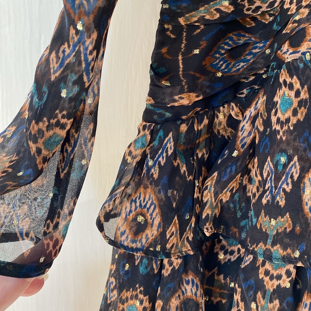 Ulla Johnson Esila Dress Size 0 Ikat Chiffon Mini Dress - Picture 8 of 13